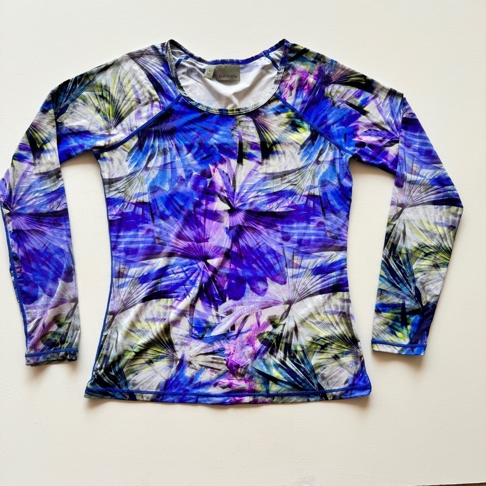 Athleta - Wailea Long Sleeve Rash Guard in Blue Multicolor